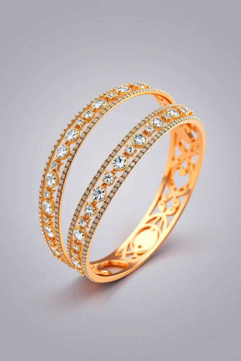 14K Fancy Bangle