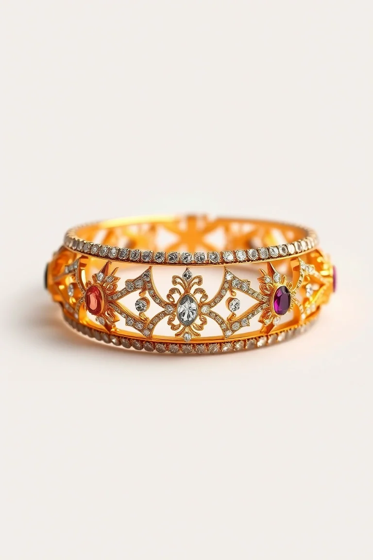14K Fancy Designer Bangle