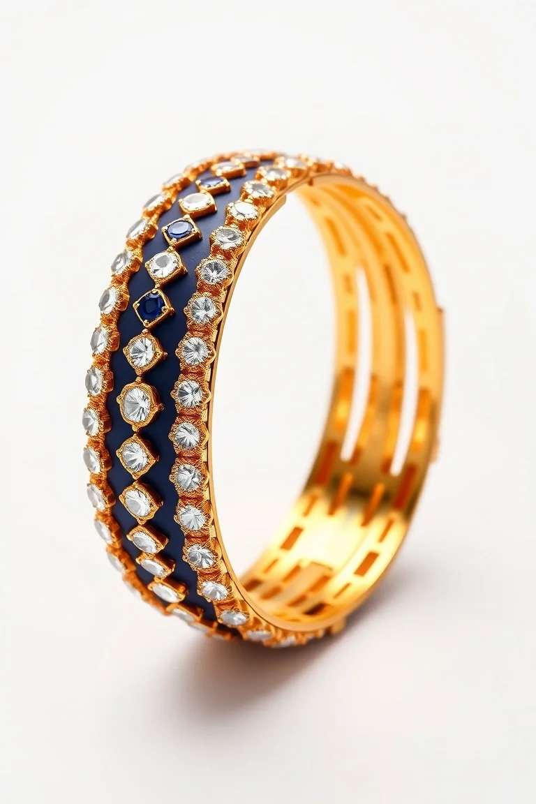 14K Fancy Designer Bangle
