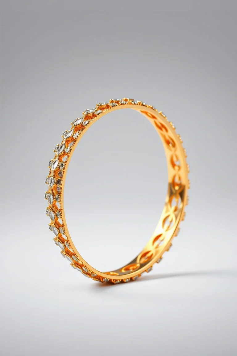 14K Fancy Designer Bangle