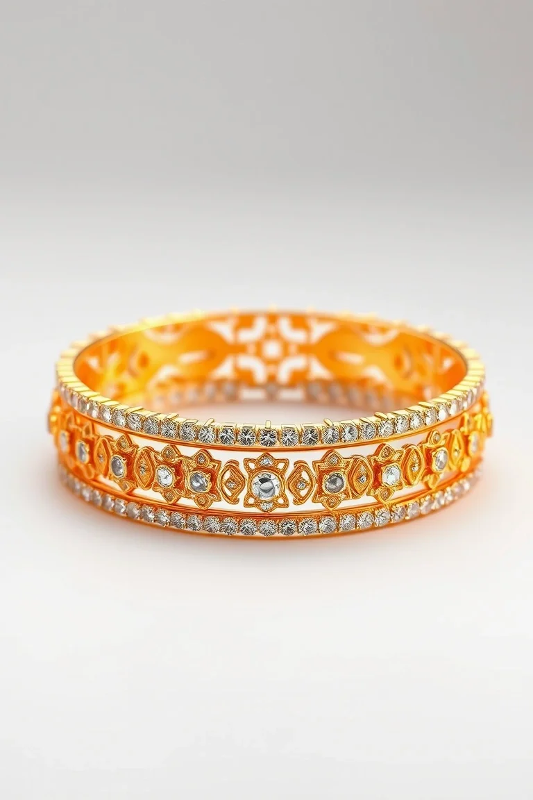 14K Fancy Designer Bangle