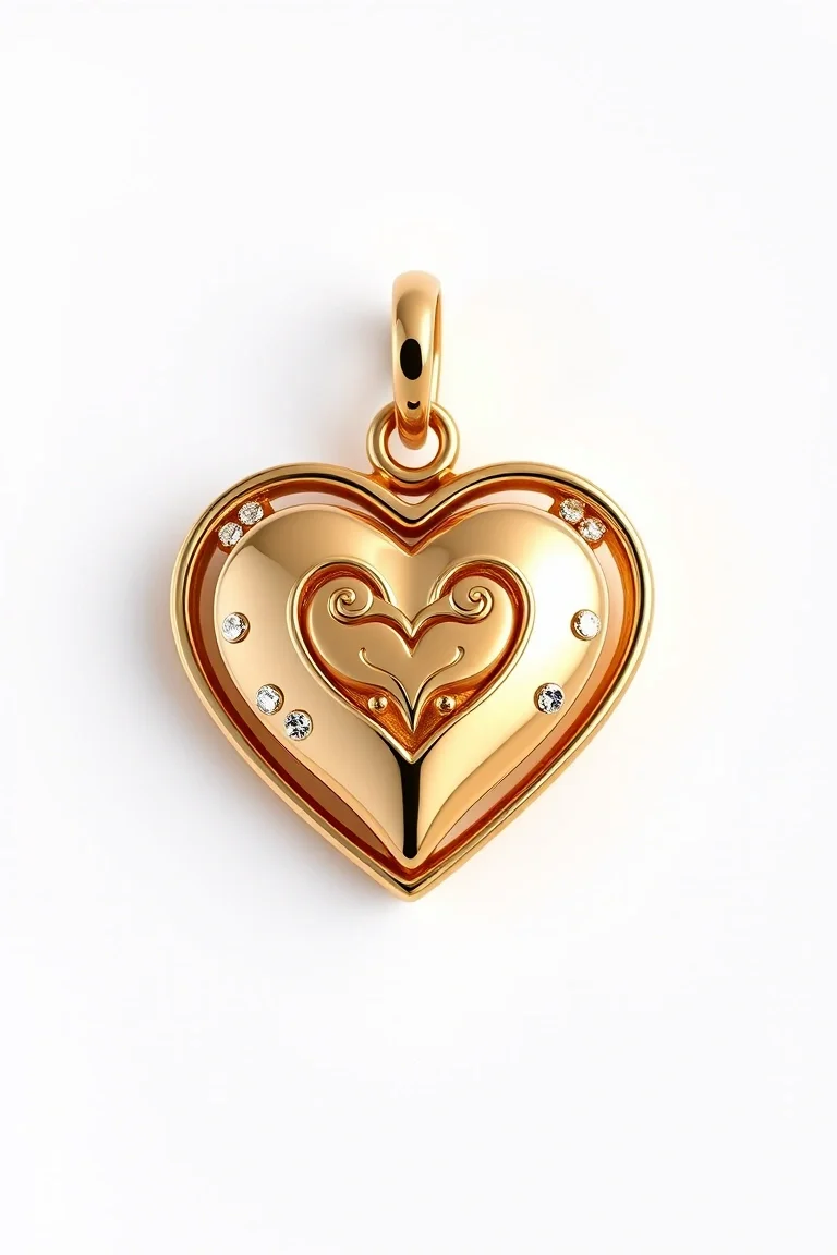 14K Fancy Heart Charm