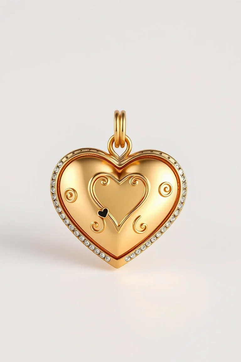 14K Fancy Heart Charm