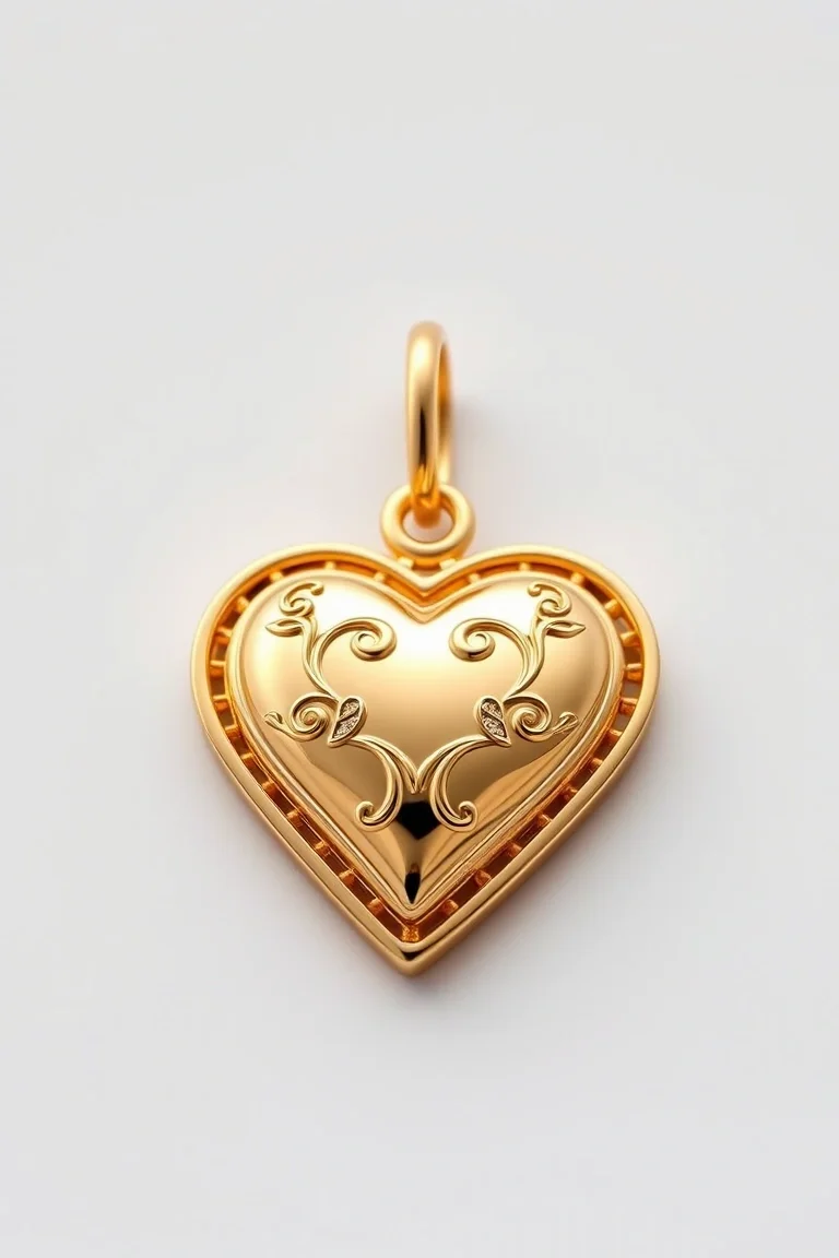 14K Fancy Heart Charm