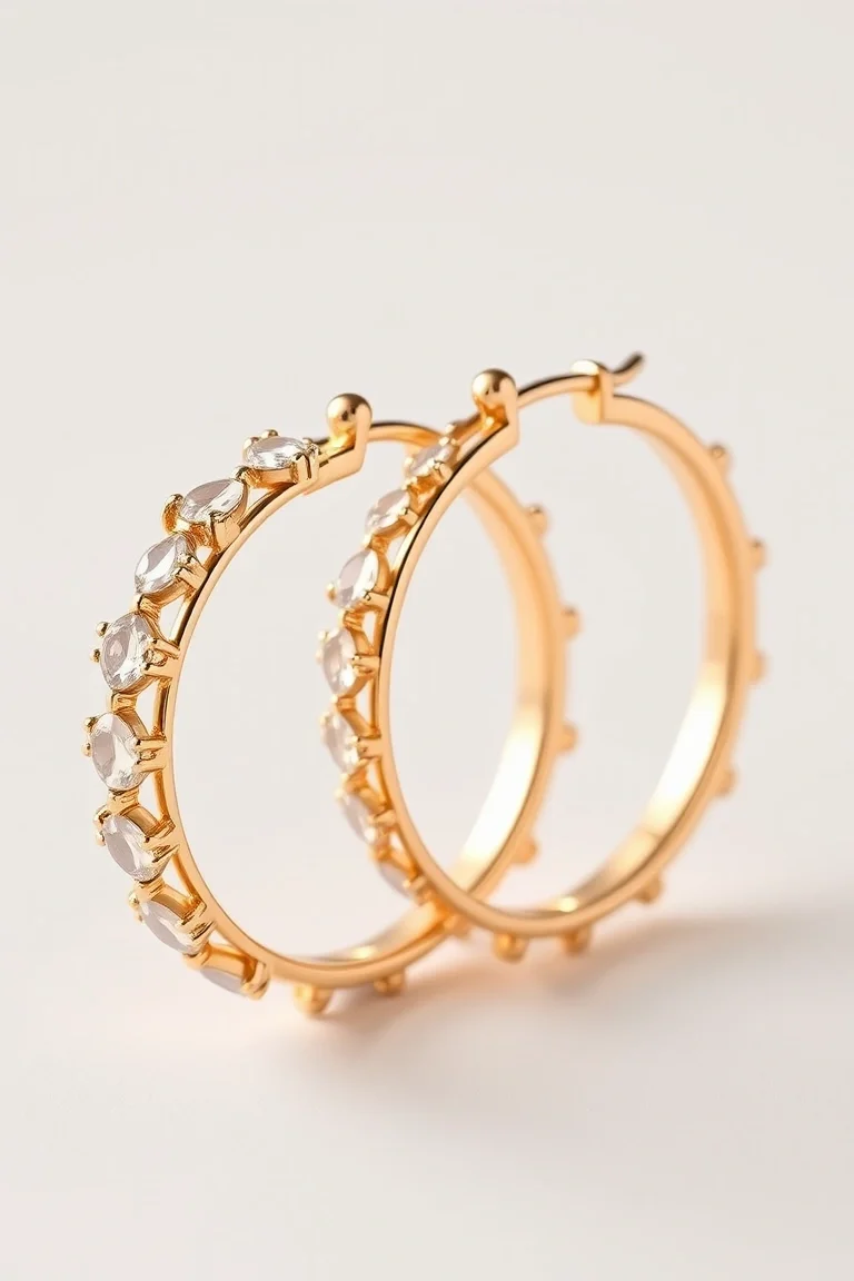 14K Fancy Hoop Earrings