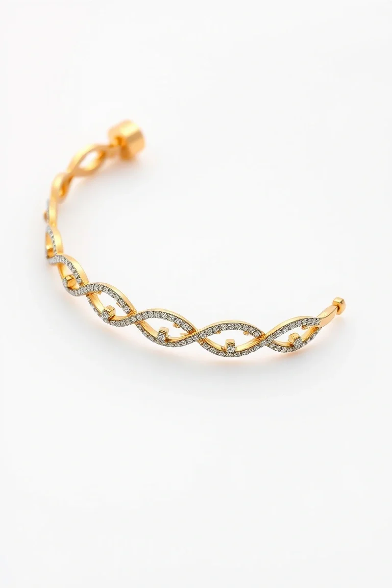 14K Fancy Semi-hollow Bracelet 7 In.