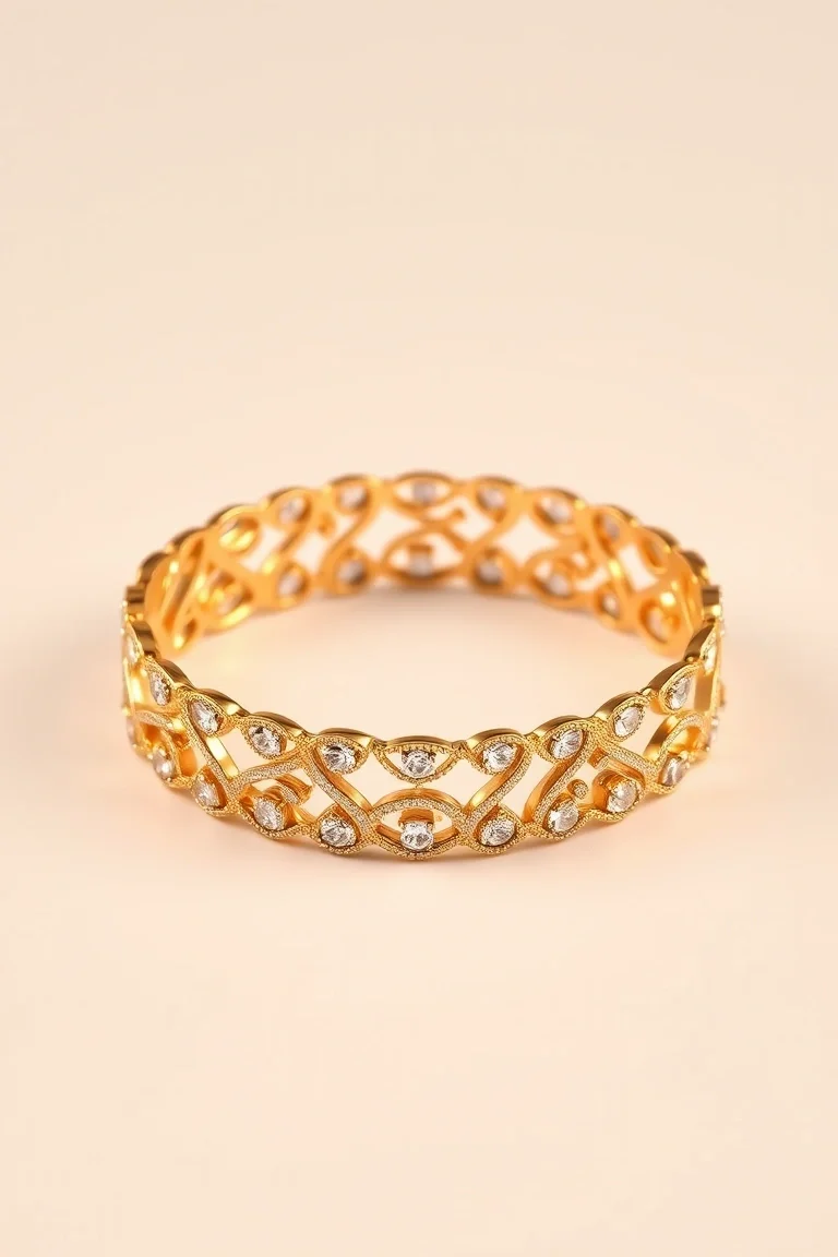 14K Fancy Semi-hollow Bracelet 7 In.