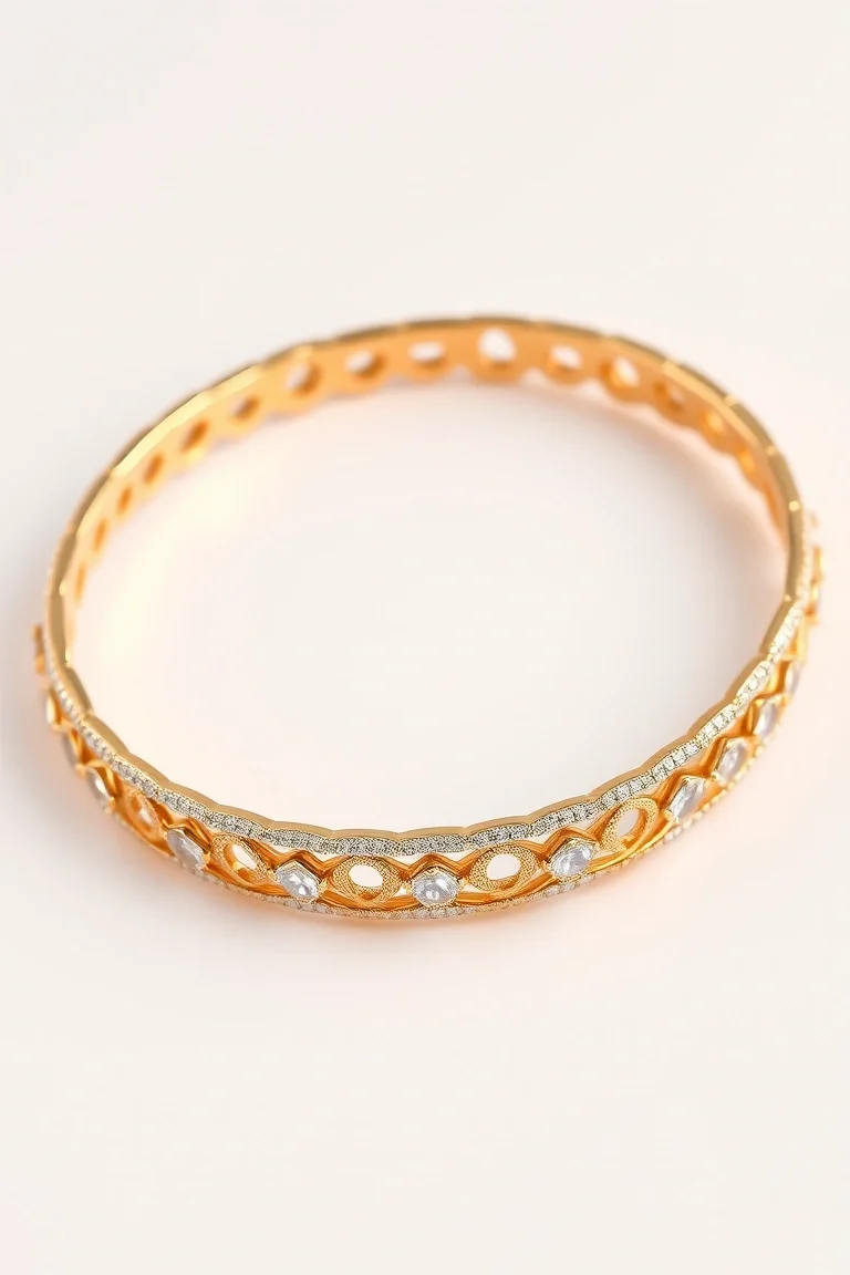 14K Fancy Semi-hollow Bracelet 7 In.
