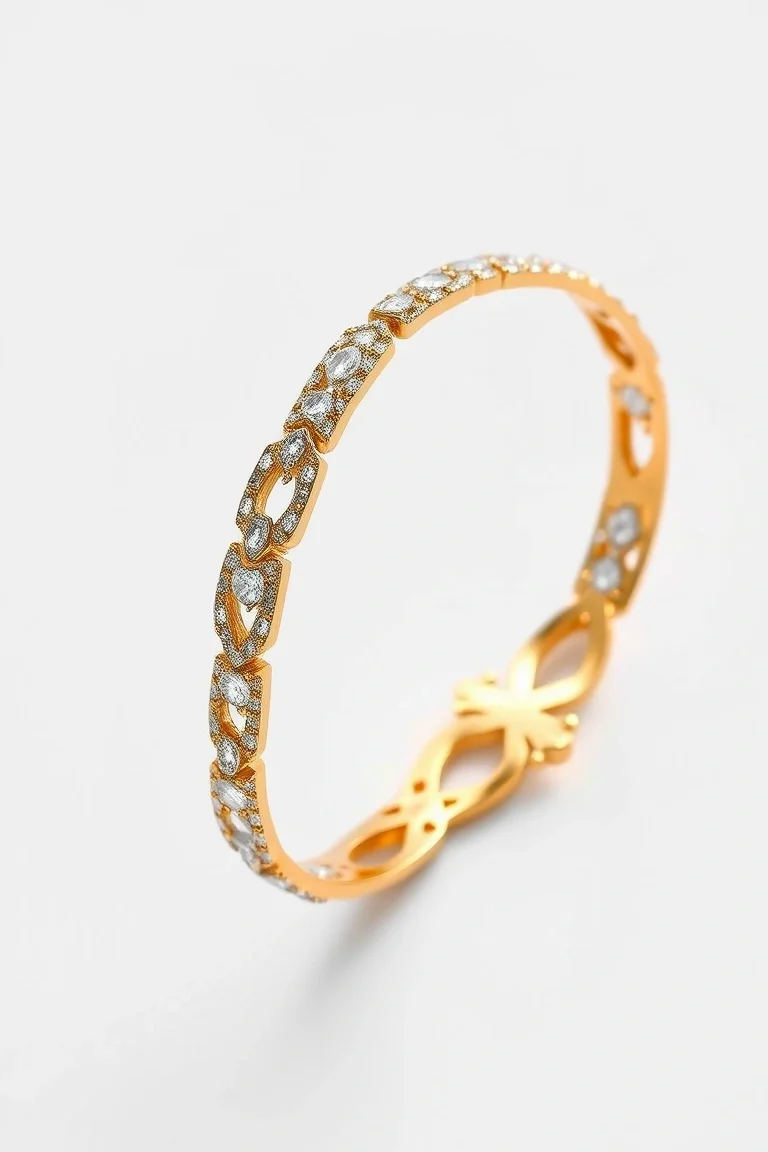 14K Fancy Semi-hollow Bracelet 7 In.