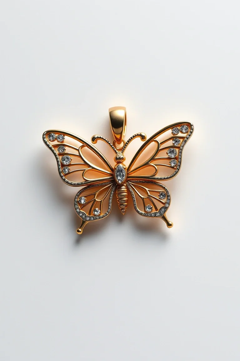 14K FILIGREE BUTTERFLY CHARM