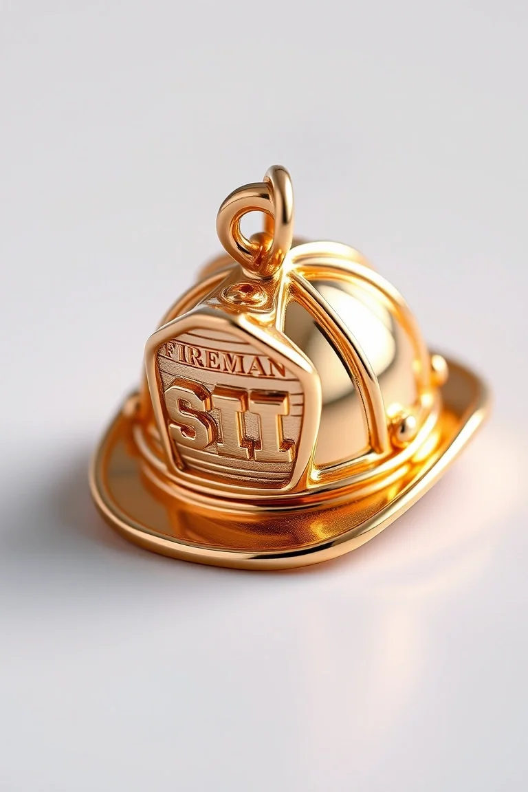14k Fireman Hat Charm L Quality