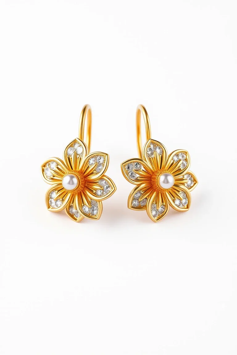 14K Flower Earrings