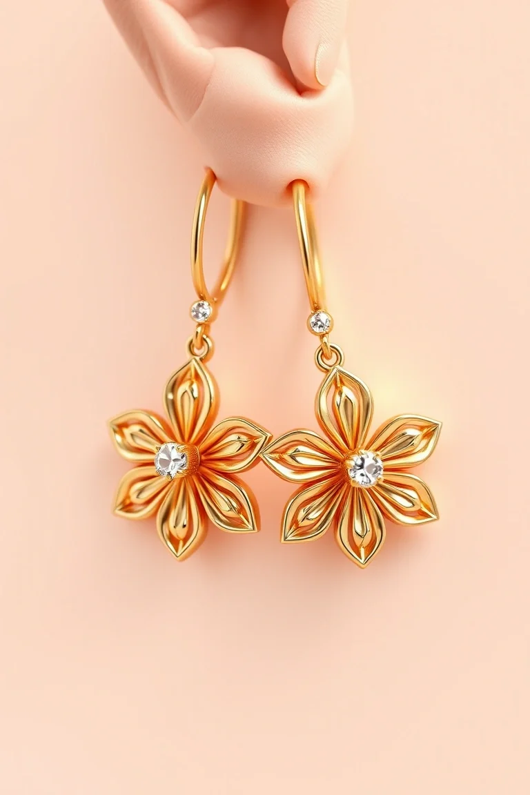 14K Flower Earrings