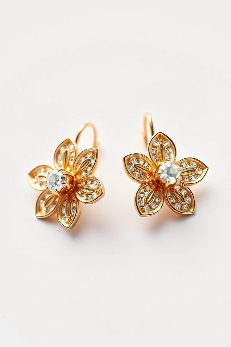 14K Flower Earrings