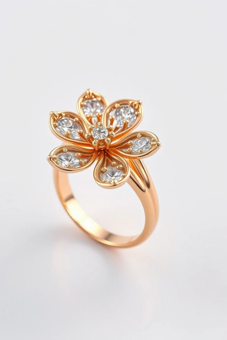 14K FLOWER RING