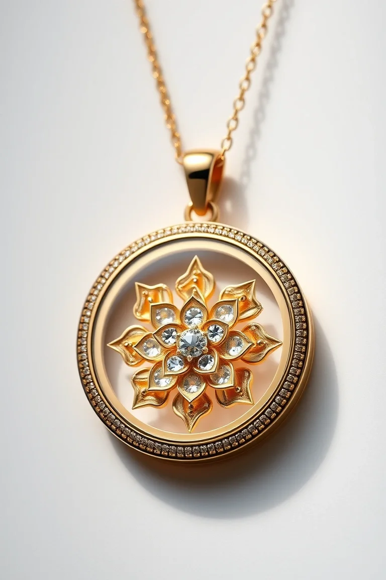 14K FLOWERED LOCKET