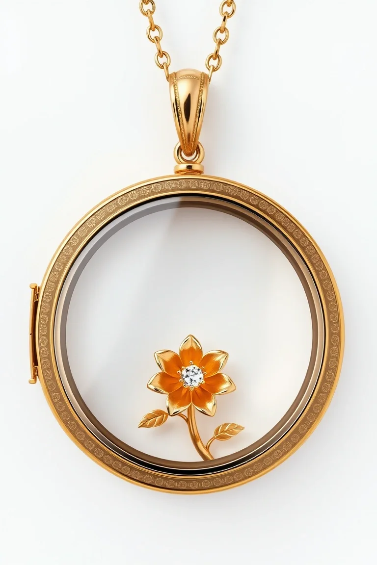 14K FLOWERED LOCKET