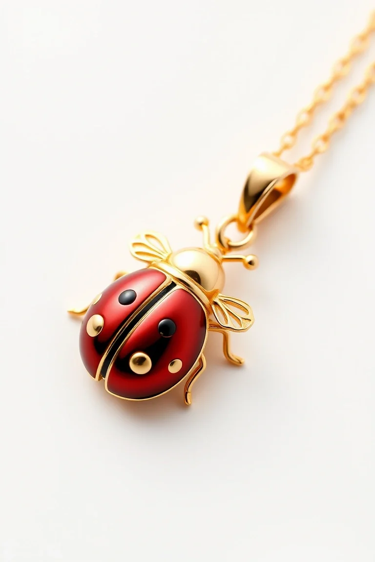 14K Flying Ladybug Pendant