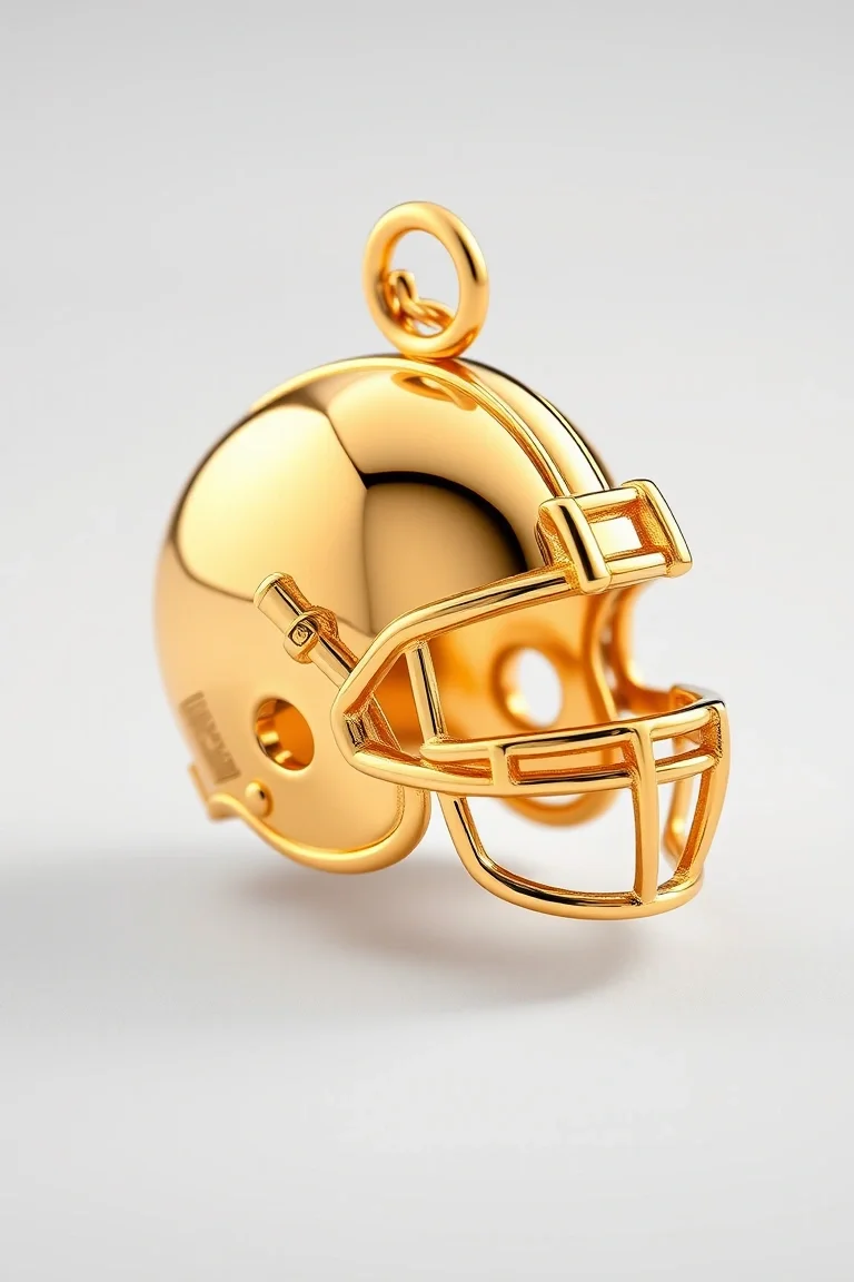 14k Football Helmet Charm L Quality