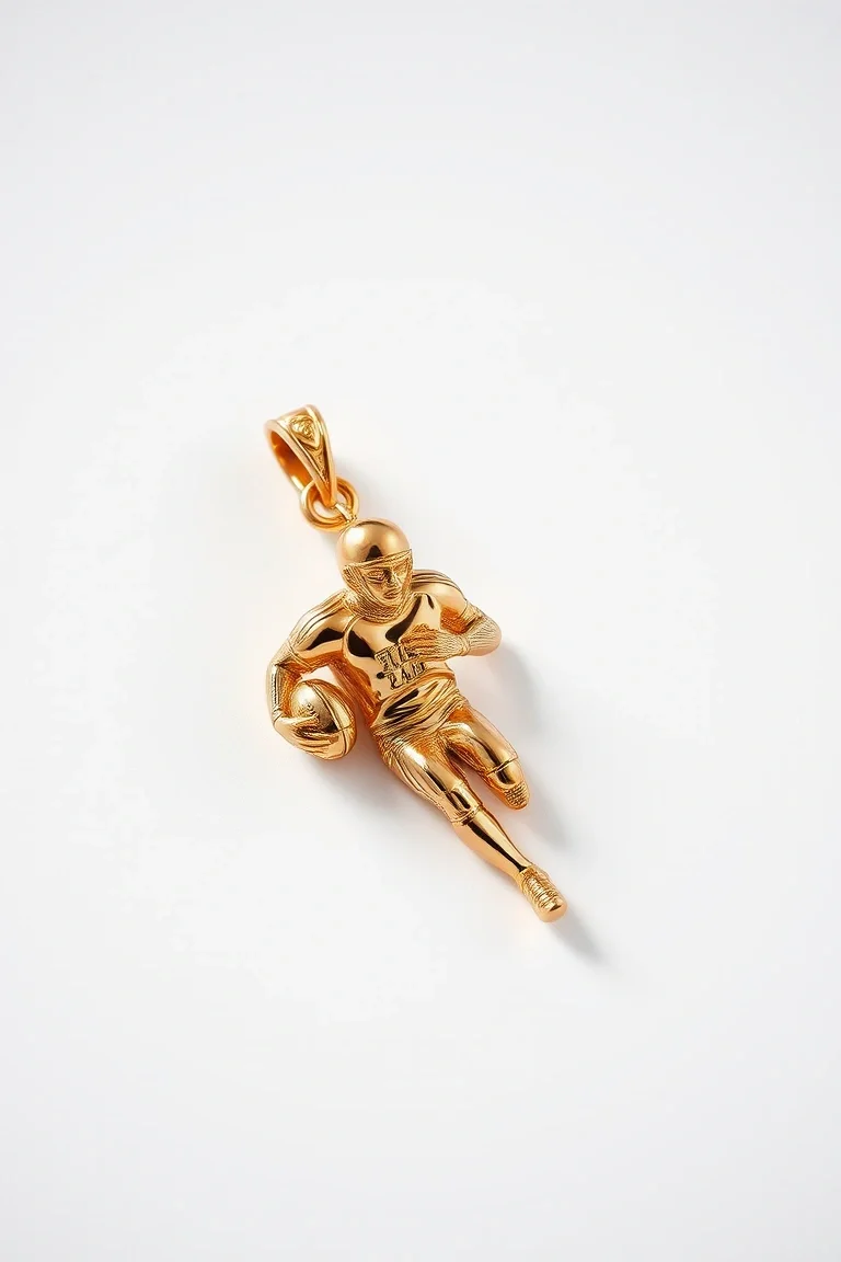 14K Football Player Charm