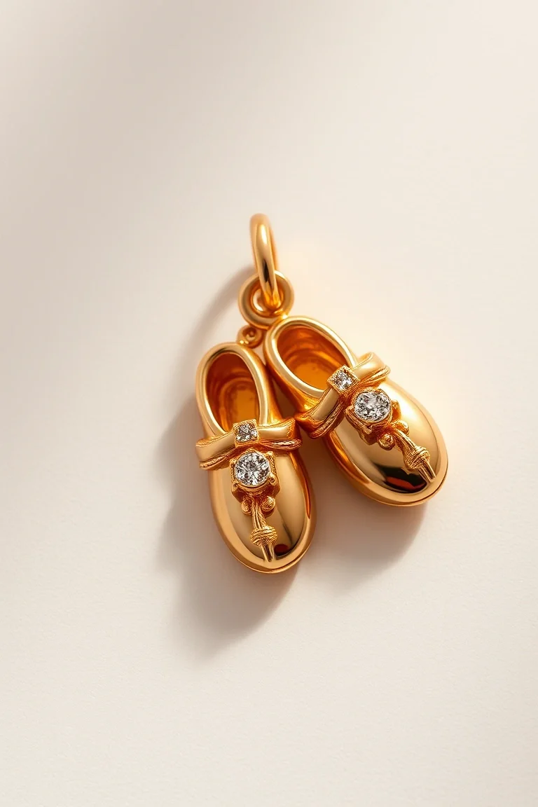 14K French Slippers Charm