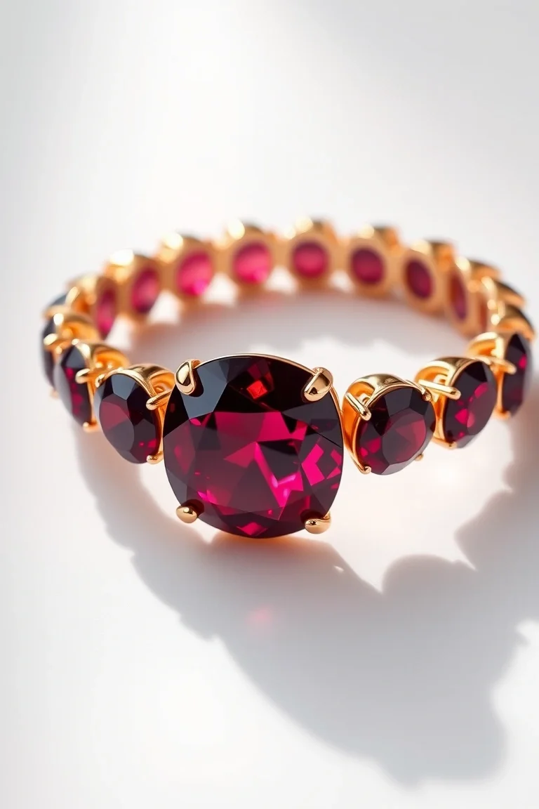 14K Garnet Bracelet