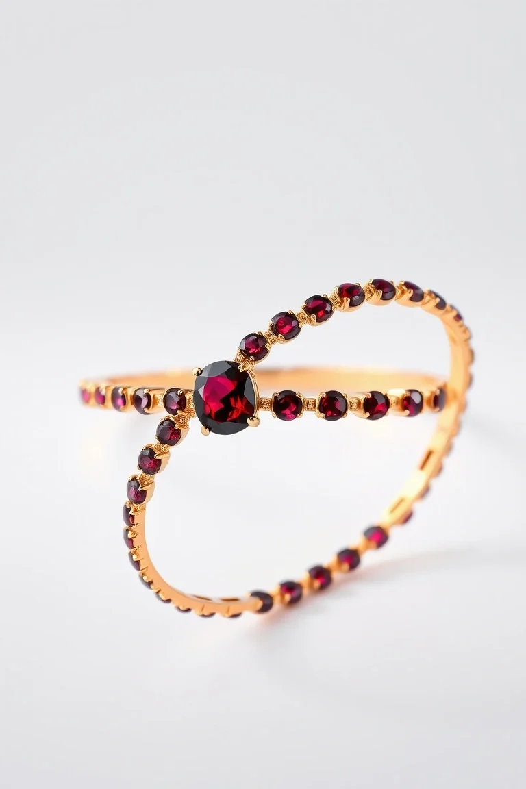 14K GARNET BRACELET