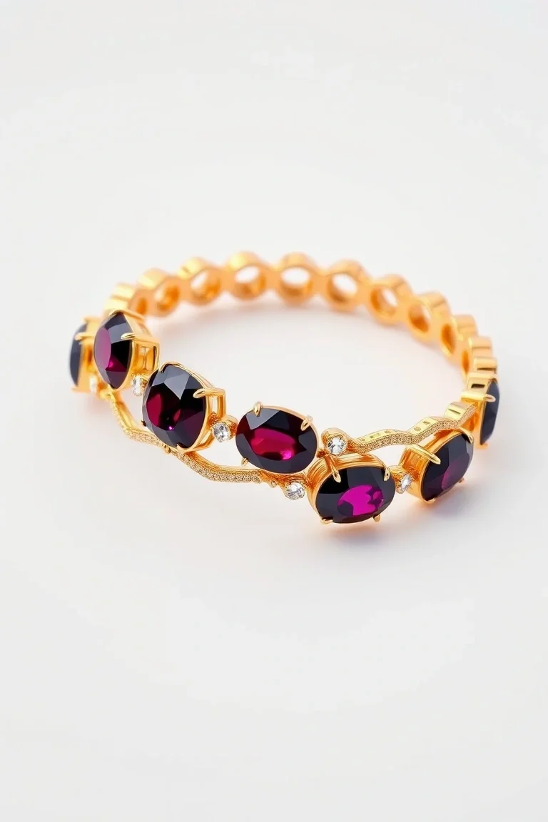 14K GARNET BRACELET