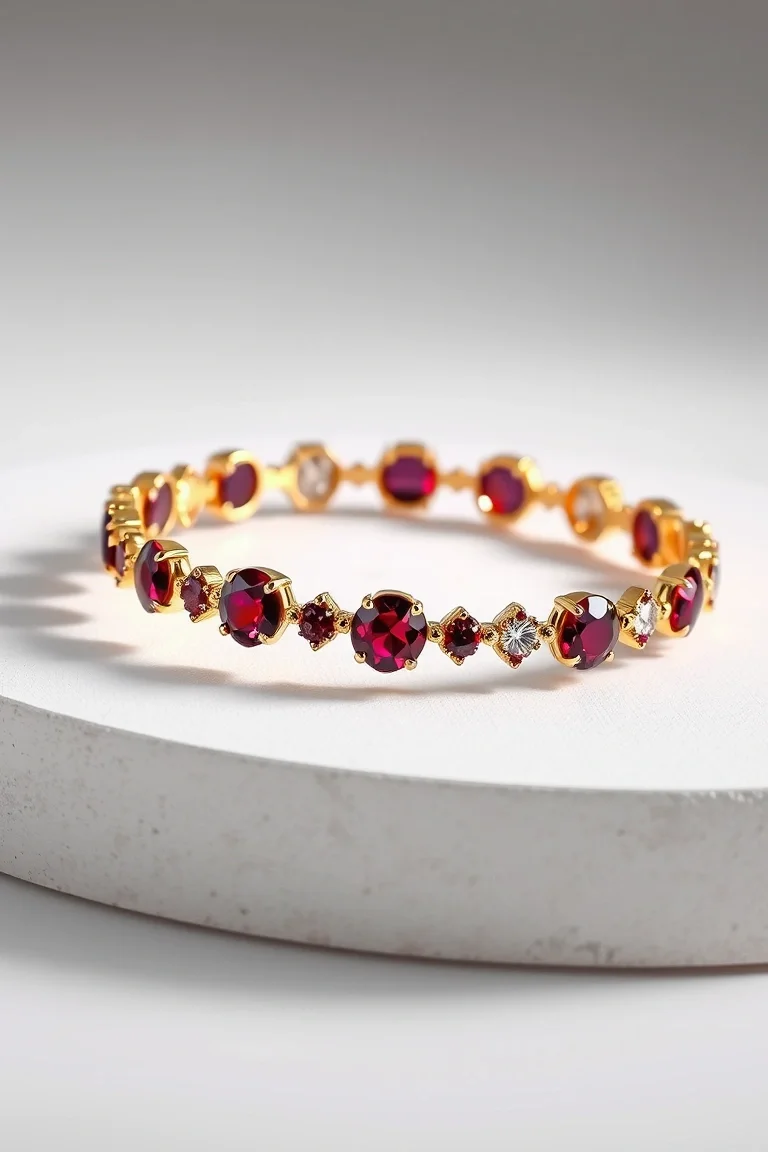 14K GARNET BRACELET