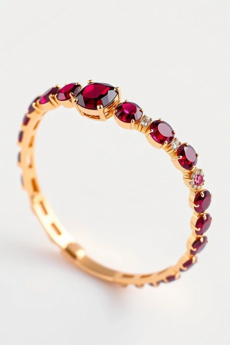 14K GARNET BRACELET