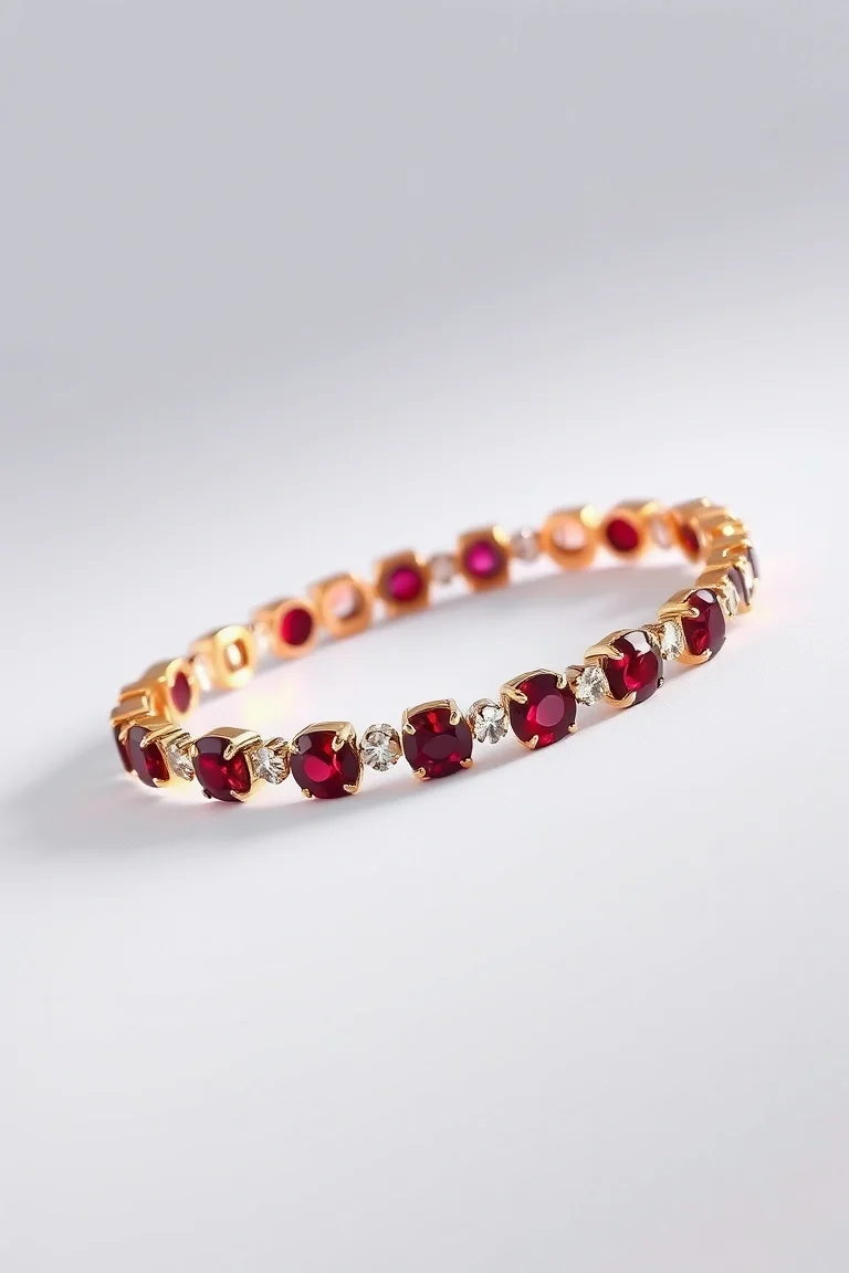 14K GARNET BRACELET