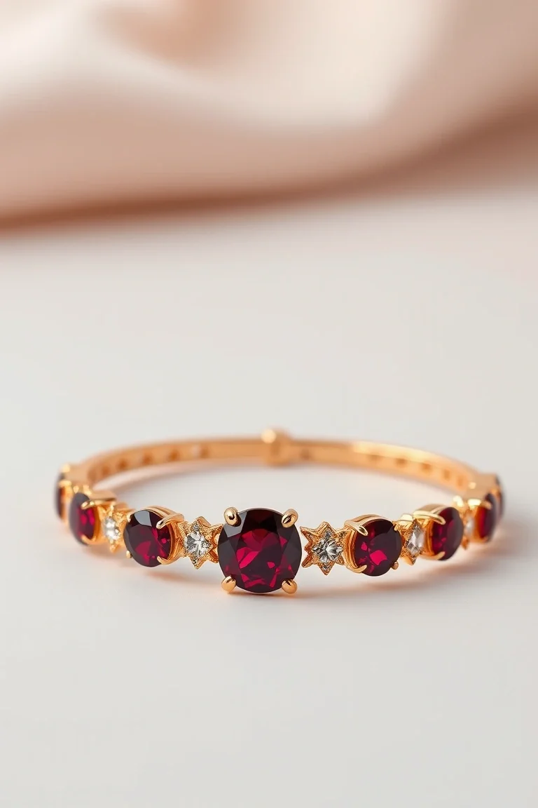 14K GARNET BRACELET