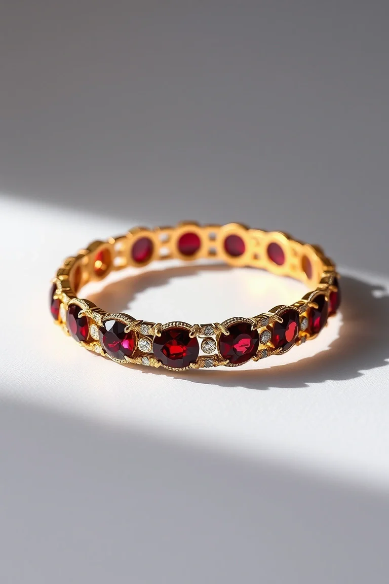 14K GARNET BRACELET