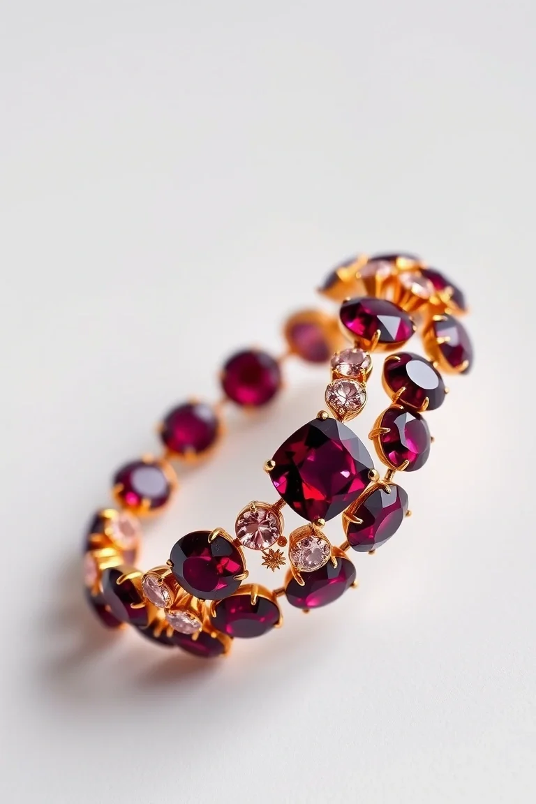 14K GARNET BRACELET