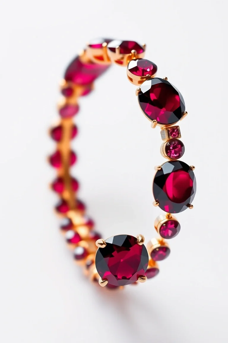 14K Garnet Bracelet
