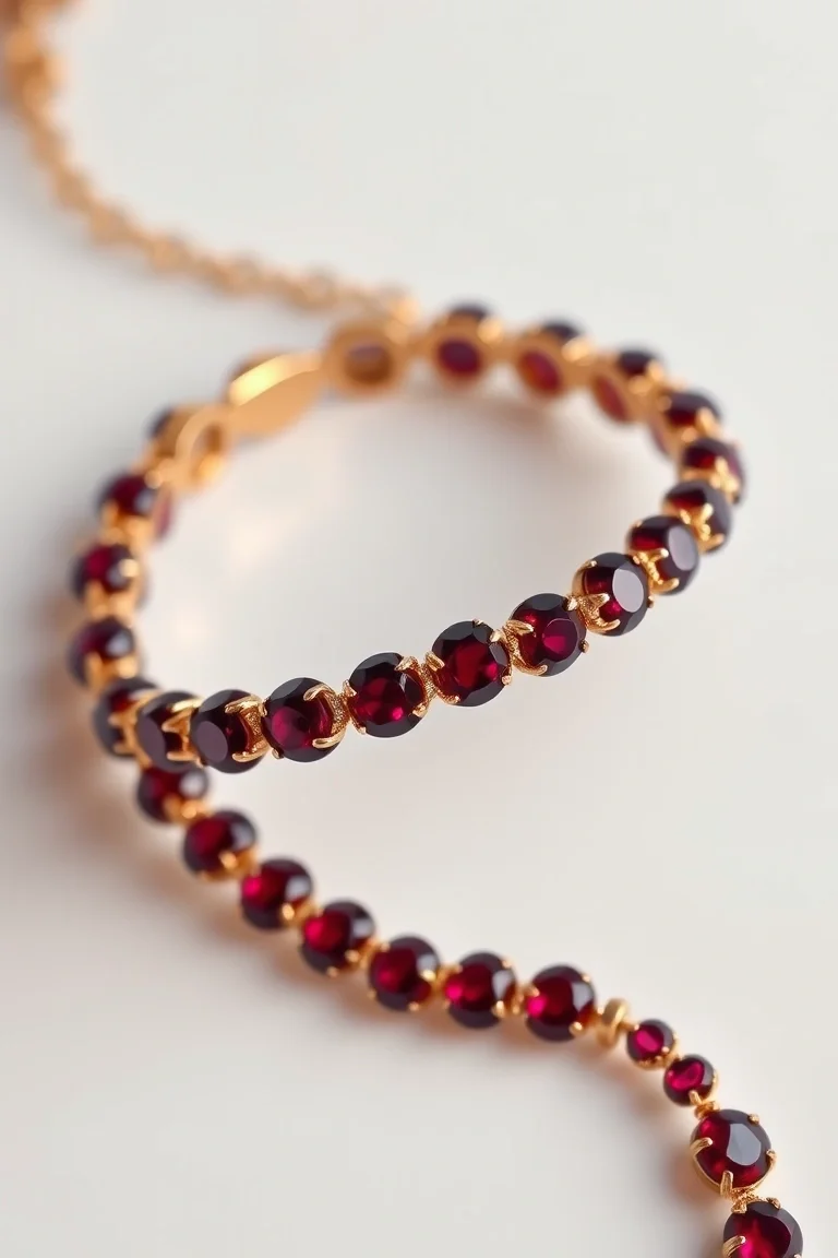 14K GARNET TENNIS BRACELET