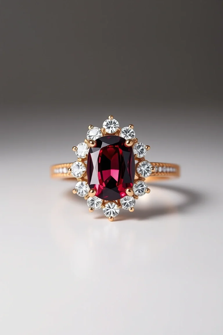 14K GARNET/DIAMOND OMEGA SLIDE