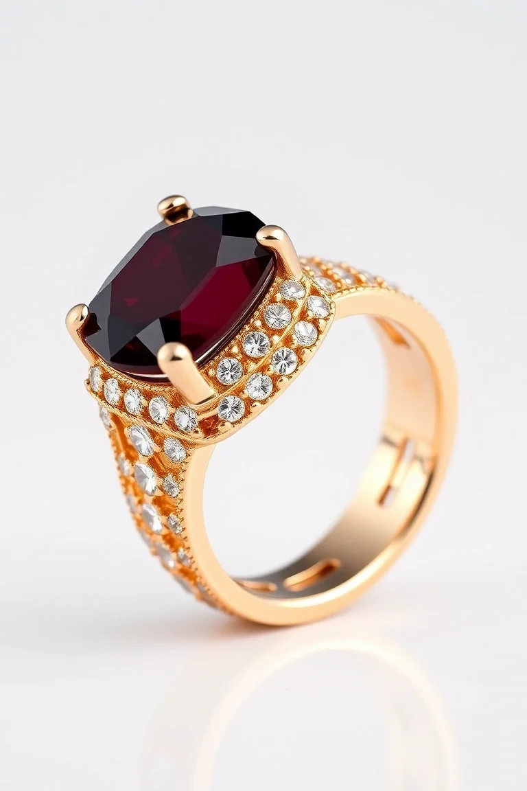14K GARNET/DIAMOND OMEGA SLIDE