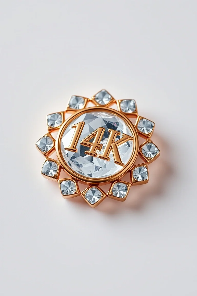 14K Generic Polished ice Badge