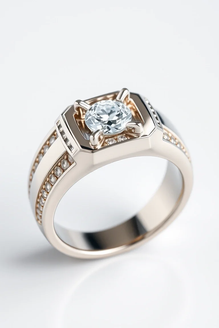 14K Gents Diamond Ring AA Quality