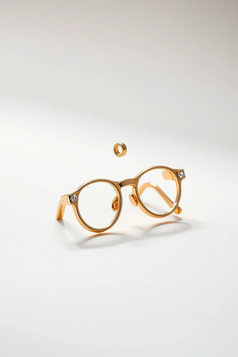14K Glasses Charm