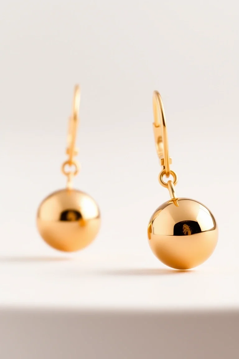 14k Gold Ball Earrings