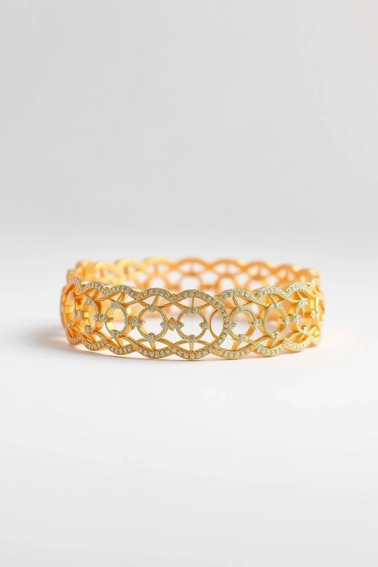 14K Gold Fancy Semi-hollow 7 In. Bracelet