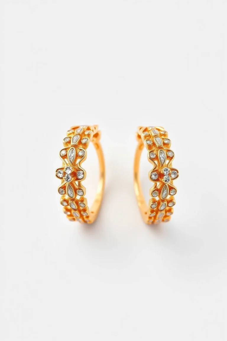 14K Gold Hinged Earrings
