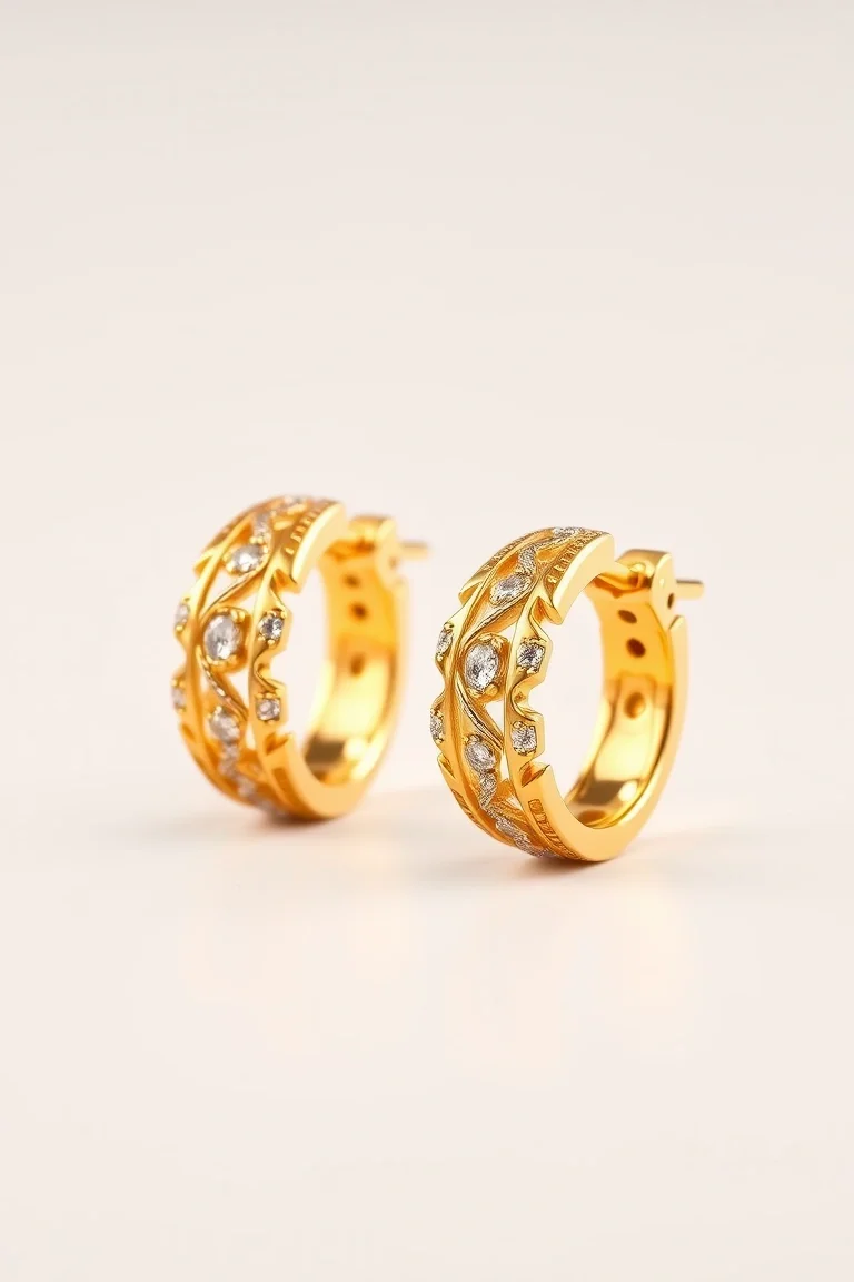 14K Gold Hinged Earrings