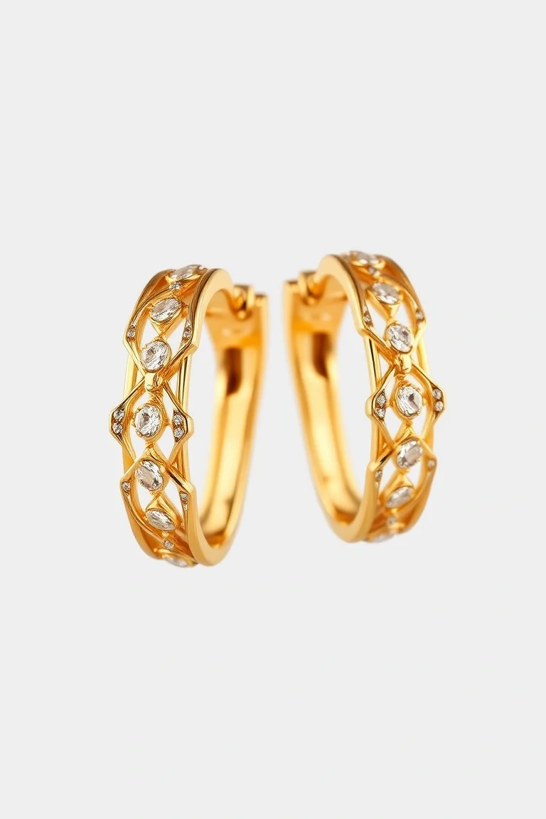 14K Gold Hinged Earrings