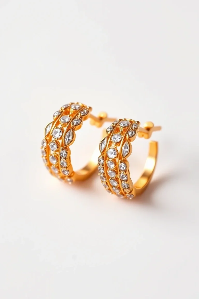 14K Gold Hinged Earrings