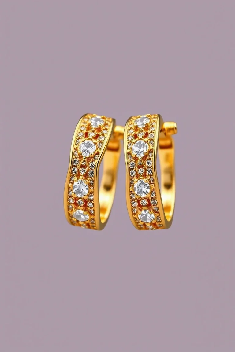 14K Gold Hinged Earrings