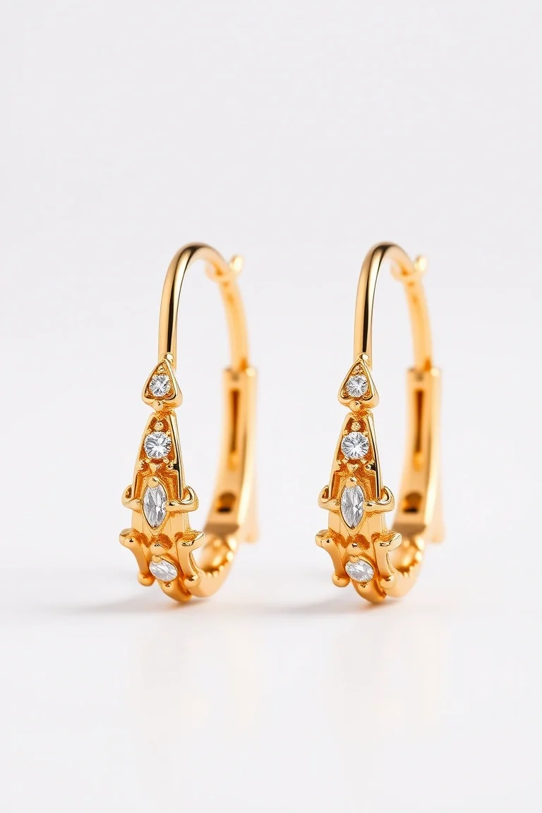 14K Gold Hinged Earrings
