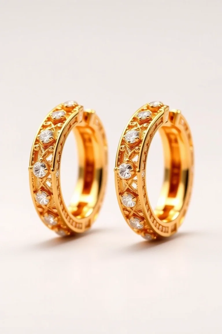 14K Gold Hinged Earrings